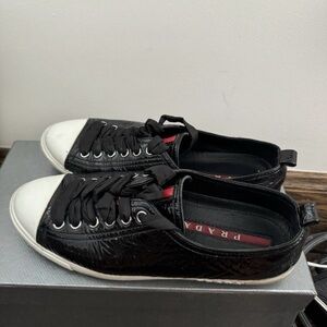 Prada Black and White Men's Sneakers